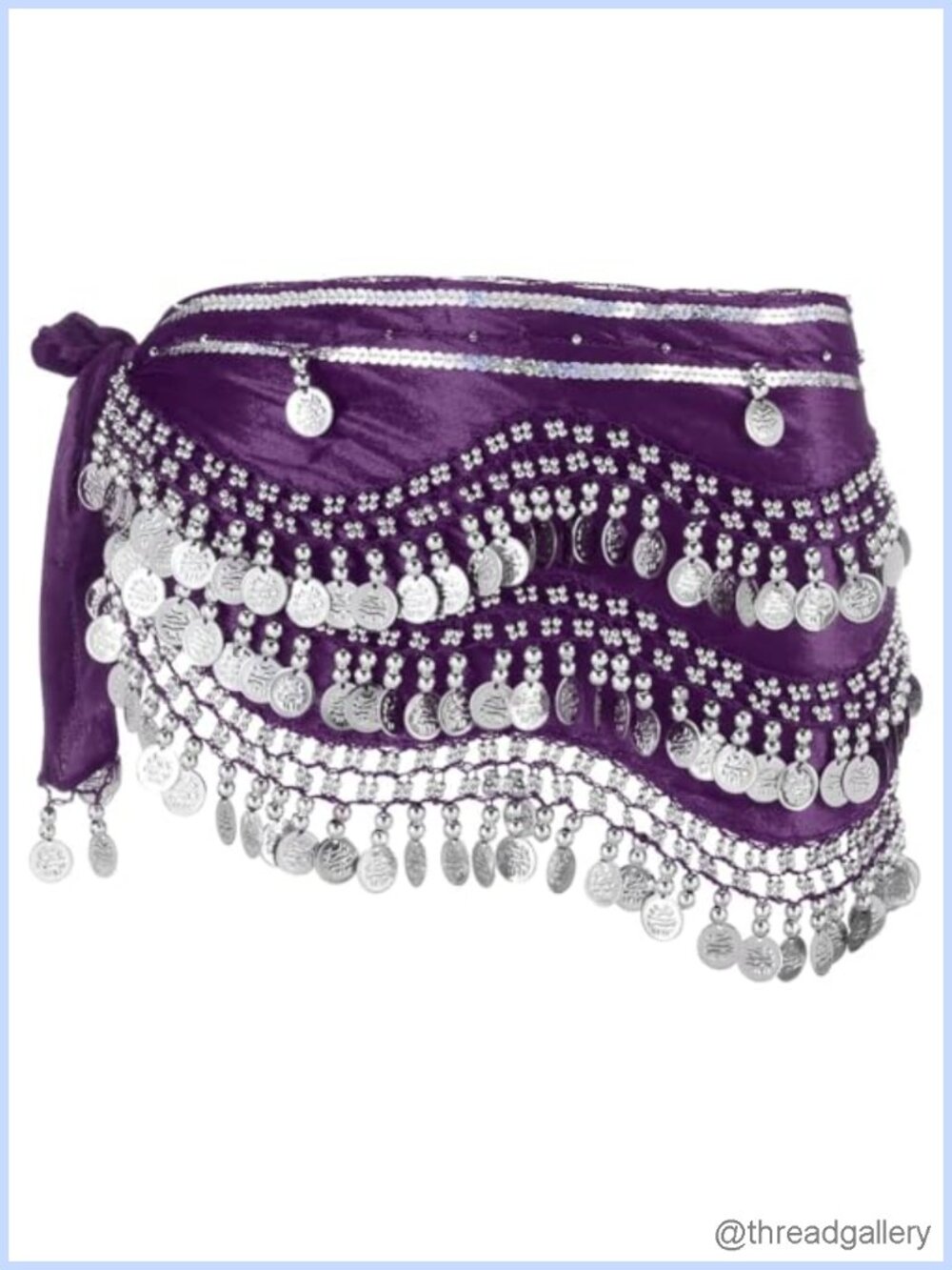 Belly Dance Hip Scarf with Gold Coins, Chiffon Coin Belt, Dance Accessory,